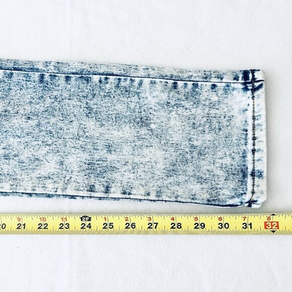 Rebel Love Women Distressed Patch Acid Wash Blue Skinny Stretch Jeans 13/14 NWT - Picture 12 of 12